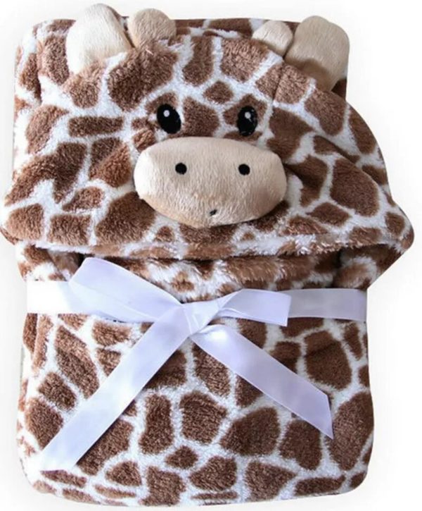 Peignoir capuche en forme d ours pour b b serviette douce pour nouveau n motif girafe.jpg